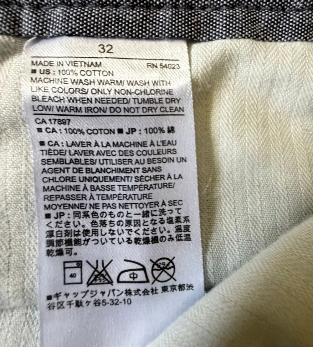 Banana Republic Men’s Gray Chambray Geometric Print Chino Shorts Size 31